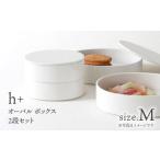 ふるさと納税 陶磁器・漆器・ガラス 長崎県 波佐見町  波佐見焼 h+ オーバル ボックス M 2段セット 重箱 陶箱 お重 おせち キャニスター 堀江陶器 JD176