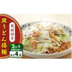 うどん 全3回定期便 具材付き 皿うどん揚麺 4人前