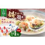 麺類 3回定期便 具材付き 長崎ちゃんぽん 4人前