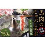 馬肉 3か月定期便 熊本産 馬肉のしゃぶしゃぶ 約750g