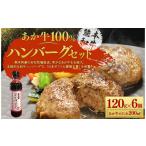 ショッピングふるさと納税 ハンバーグ ふるさと納税 熊本県 菊陽町 あか牛 100％ ハンバーグ セット (あか牛ハンバーグ120g×6個、あか牛のたれ200ml付き)