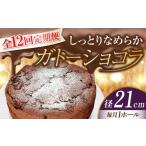 ふるさと納税 広島県 江田島市 【全12回定期便】【しっとりなめらか、サクサク感がクセになる！】ガトーショコラ7号(21cm) ケーキ チョコ バレンタイン ホワイ…