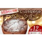 ふるさと納税 広島県 江田島市 【全12回定期便】【しっとりなめらか、サクサク感がクセになる！】ガトーショコラ4号(12cm) ケーキ チョコ バレンタイン ホワイ…