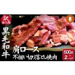 ふるさと納税 牛肉 焼肉・バーベキュー 宮崎県 小林市 訳あり 黒毛和牛肩ロース不揃い切り落とし焼肉 500g×2P(国産 牛肉 和牛 黒毛和牛 宮崎県産 不揃い …