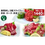 馬肉 1ヶ月毎8回定期便 鮮馬刺し3種スライスセット