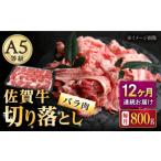 牛肉 バラ カルビ 12回定期便 佐賀牛 切り落とし 800g