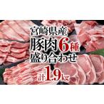 ふるさと納税 豚肉 ロース 宮崎県 西都市 宮崎県産豚肉6種1.9kg盛り合わせ 焼肉 とんかつ しゃぶしゃぶ スライス 小間切れ 食べ比べ 鍋 1.2-70 ●
