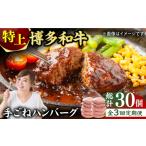 牛肉 ハンバーグ 3回定期便 お肉屋さんの手ごね