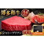 牛肉 ヒレ 全5回定期便 博多和牛 シャトーブリアン 600g