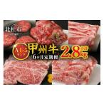 牛肉 セット 6ヶ月定期便 甲州牛 黒毛和牛 計2.8kg