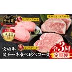 ふるさと納税 牛肉 ヒレ 宮崎県 宮崎市 定期便全3回 宮崎牛ステーキ食べ比べコース_M243-T007