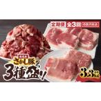 ふるさと納税 豚肉 バラ 鹿児島県 鹿屋市 2478 全3回定期便/奇数月配送 鹿屋産 さかし豚 3種盛り 3.3kg KN079-T04