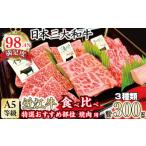 ふるさと納税 牛肉 焼肉・バーベキュー 滋賀県 近江八幡市 A5等級未経産雌牛 特選近江牛おすすめ部位 焼肉3種盛り 300g FO29U