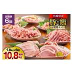 6回 定期便 豚肉 鶏肉 お料理 セット 計10.8kg