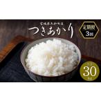米 令和8年産 3か月定期便 つきあかり 合計30kg