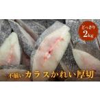 ふるさと納税 魚貝類 宮城県 石巻市 不揃い 訳あり カラスかれい厚切( どっさり 2kg )カレイ 冷凍 おかず 切身 煮魚 焼き魚