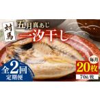 干物 アジ 全2回定期便 対馬 五月 真あじ 一汐干し 20枚