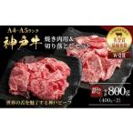 ふるさと納税 牛肉 焼肉・バーベキュー 兵庫県 加西市 神戸牛 訳あり 焼き肉用 切り落とし 食べ比べ 各400g 計800g 小分け 不揃い 規格外 牛肉 肉