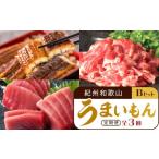 ふるさと納税 マグロ 和歌山県 那智勝浦町  定期便 全3回 紀州和歌山うまいもんセットB（生まぐろ・うなぎ蒲焼・熊野牛） UT126
