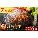 牛肉 ハンバーグ 7日発送 長崎和牛ハンバーグ約170g×6個