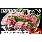 豚肉 霜降り トロ豚 焼肉 バラエティ セット 合計2kg