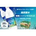 ふるさと納税 炭酸飲料 佐賀県 鳥栖市  No.5353-0717 炭酸 CRYSTAL SPARK クリスタルスパーク 炭酸水 無糖 シャインマスカット 500ml×24本 飲料 配送不可：沖…