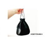 小物 本革×リネンの巾着袋 配達不可:離島