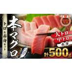 ふるさと納税 マグロ 和歌山県 那智勝浦町  12月末まで限定寄付額 年内発送可 本マグロ トロ+赤身セット 500g | 年末年始お届け可能 那智勝浦町 海鮮 魚介類 …