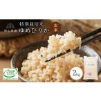 ふるさと納税 米 ゆめぴりか 北海道 知内町 玄米 ゆめぴりか 2kg特別栽培米産地直送《帰山農園》