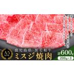 牛肉 焼肉 バーベキュー 黒毛和牛ミスジ焼肉600g 200g×3パ…