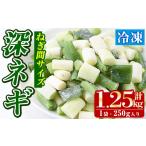 ふるさと納税 ねぎ・玉ねぎ 鹿児島県 阿久根市 冷凍深ネギ(ねぎ間サイズ:計1.25kg・250g/袋) 野菜 冷凍 冷凍野菜 小分け ねぎ ネギ 深ネギ 小口切り 斜め切…