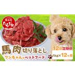馬肉 定期便12回 ペット用 熊本加工 切り落とし 1kg