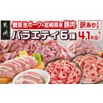 ふるさと納税 豚肉 ロース 宮崎県 都城市 豚肉バラエティ6種4.1kgセット 訳あり入り_AC-9218_(都城市) 都城産豚 観音池ポーク ロース・肩ロースしゃぶしゃぶ用…