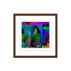 絵画 ピエゾグラフ 夜と猫 額装サイズ 266mmx266mm