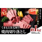 ふるさと納税 牛肉 焼肉・バーベキュー 熊本県 大津町 A4〜A5 くまもと黒毛和牛 焼肉切り落とし 約1kg(500g×2p)《30日以内に出荷予定(土日祝除く)》熊本県 …