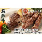 ショッピングふるさと納税 ハンバーグ ふるさと納税 肉 ハンバーグ 岐阜県 下呂市  父の日までにお届け（6月17日〜19日発送） 飛騨牛串焼き・飛騨牛ハンバーグセット（牛串 10本・ハンバーグ 100g×…