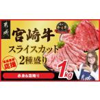 ふるさと納税 牛肉 すき焼き 宮崎県 都城市 畜産農家応援 宮崎牛スライス2種セット500g×2パック_19E-N2-001-1000_(都城市) 1kg 赤身 霜降り 宮崎県産 宮崎牛 …