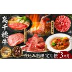 牛肉 セット 3か月定期便 高千穂牛煮込み料理3か月定期便