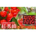 ふるさと納税 果物類 さくらんぼ 山形県 西川町 FYN6-117 山形県産 さくらんぼ 紅秀峰 500g 秀 2L バラ詰め 2025年6月下旬頃から順次発送 初夏 果物 くだもの …