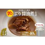 ふるさと納税 魚貝類 富山県 氷見市 訳あり 缶詰 ぶり醤油煮 40缶 ラベルレス 越田商店