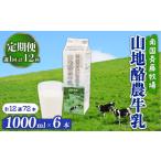 飲料類 牛乳 12か月定期便 山地酪農牛乳1L×6本