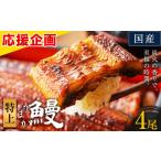 ふるさと納税 うなぎ 熊本県 御船町 応援企画 うなぎ 特上 ご家庭用 国産 ランキング 獲得 鰻 真空パック おすすめ うなぎの蒲焼 4尾《30日以内に出荷予定(…