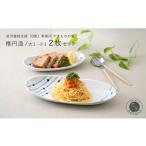 食器 グラス 皿 有田焼 染付 楕円皿 すだれ十草
