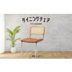 家具 椅子 合成革 オレンジ 肘掛なし ダイニングチェア