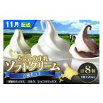 ふるさと納税 菓子 アイス 北海道 豊富町 2025年11月配送 とよとみ牛乳ソフトクリーム ミルク 4個/ショコラミックス 2個/季節のミックス 2個 各120ml 計8個…