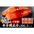 魚貝類 明太子 太腹 かねふく 辛子明太子 一本物 約360g×3…