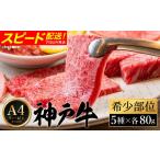牛肉 焼肉 バーベキュー 神戸牛 希少部位食べ比べ 80g×5種