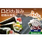 魚貝類のり 全2回定期便 初摘み新海苔 焼海苔5袋セット