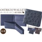 財布 二つ折り財布 ニコチン オーストリッチ革