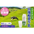 飲料類 牛乳 3か月定期便 山地酪農牛乳1L×3本